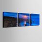 E-HOME Stretched Canvas Art Sunset Coast Decoration Painting Set of 3