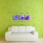 E-HOME Stretched Canvas Art Purple Fantasy Mountains Decoration Painting Set Of 3