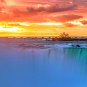 E-HOME Stretched Canvas Art The Scenery In The Sunset falls Decoration Painting Set Of 3
