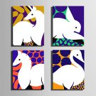 E-HOME Stretched Canvas Art Animal Silhouette Decoration Painting MINI SIZE One Pcs