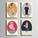 E-HOME Stretched Canvas Art Cartoon Stars Series Decoration Painting MINI SIZE One Pcs