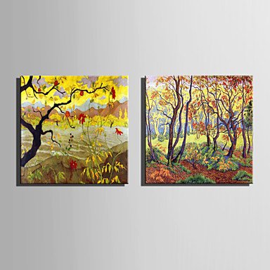 E-HOME Stretched Canvas Art Late Autumn Woods Scenery Decoration Painting One Pcs