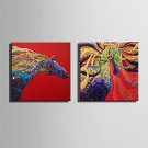 E-HOME Stretched Canvas Art Flying Colored Horse Decoration Painting One Pcs