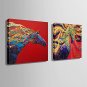 E-HOME Stretched Canvas Art Flying Colored Horse Decoration Painting One Pcs