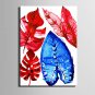 E-HOME Stretched Canvas Art Red And Blue Leaves Decoration Painting One Pcs