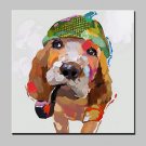 Handmade Modern Animal Dog Oil Painting On Canvas For Living Room Home Decor Wall Paintings Whit F