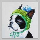 Hand-Painted Modern Abstract Dog Animal Oil Painting On Canvas Wall Art Picture For Home Decoratio