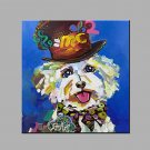 Hand-Painted Abstract Animal Square,Modern One Panel Canvas Oil Painting For Home Decoration