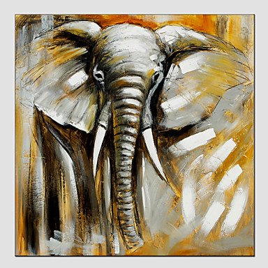 Oil Painting Elephant Style , Canvas Material with Stretched Frame Ready To Hang SIZE:70*70CM.