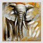 Oil Painting Elephant Style , Canvas Material with Stretched Frame Ready To Hang SIZE:70*70CM.