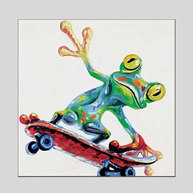 Oil Paintings  Cute Frog Style Canvas Material With Wooden Stretcher Ready To Hang Size60*60CM and