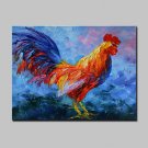 Lager Handpainted Modern Abstract Cock Animal Oil Painting On Canvas For Living Room Home Decor Wh