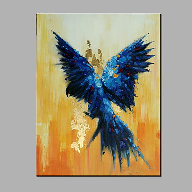 Single Modern Abstract Pure Hand Draw Ready To Hang Decorative The Parrot Oil Painting