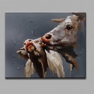 Single Modern Abstract Pure Hand Draw Ready To Hang Decorative The Pig Oil Painting