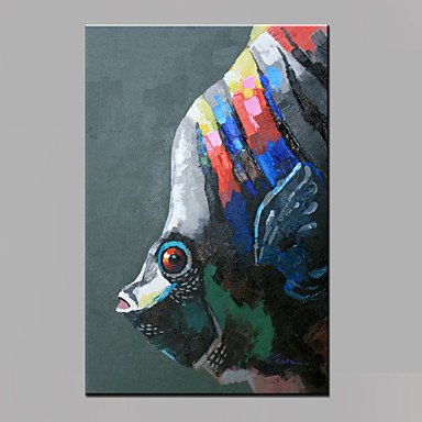 Single Modern Abstract Pure Hand Draw Ready To Hang Decorative Fish Oil Painting