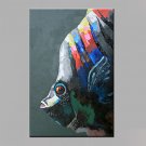 Single Modern Abstract Pure Hand Draw Ready To Hang Decorative Fish Oil Painting