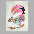Single Modern Abstract Pure Hand Draw Ready To Hang Decorative The Deer Oil Painting
