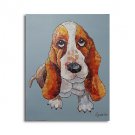 100% Handpainted Oil Painting Lovely Dog Living Room Decor Painting Home Decorative Art Picture Pa