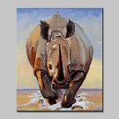 Hand Painted Modern Abstract Rhinoceros Animal Oil Painting On Canvas Wall Art Pictures For Home D