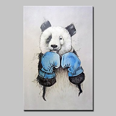 Hand Painted Modern Abstract Boxing Bear Animal Oil Painting On Canvas Wall Art Pictures For Home