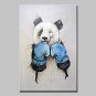 Hand Painted Modern Abstract Boxing Bear Animal Oil Painting On Canvas Wall Art Pictures For Home
