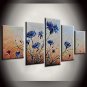 Hand-Painted Abstract / Landscape / Animal / Abstract LandscapeModern Five Panels Canvas Oil Paint