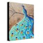 Hand-Painted a Blue Peacock on a Tree by Knife Canvas Oil Painting With Stretcher For Home Decor