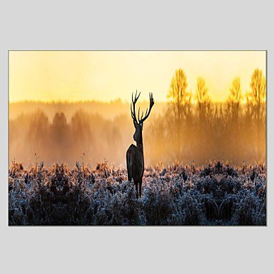 Oil Paintings Sika Deer Style Canvas Material With Wooden Stretcher Ready To Hang Size60*90CM and
