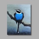 Ready to Hang Stethed Hand-Painted Oil Painting Canvas Wall Art Pop Art Animals Blue Birds Home De