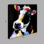 Hand-Painted Abstract Animal The black  Cow Modern One Panel Canvas Oil Painting For Home Decorati