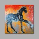 Stretched (ready to hang) Hand-Painted Oil Painting 24"x24" Canvas Wall Art Modern Animals Horses