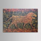 IARTS Oil Painting Modern Animal Lion With Heavy Texture Hand Painted Canvas with Stretched Frame