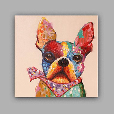 Hand-Painted Animal SquareClassic Creative Modern/Contemporary One Panel Canvas Oil Painting For H