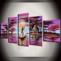 Hand-Painted Abstract / Landscape / Abstract Landscape / Animal Five Panels Canvas Oil Painting Fo