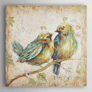 Hand Painted Oil Painting Animal Quirky Birds with Stretched Frame