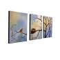 Hand-Painted Landscape / Animal 100% Hang-Painted Oil Painting,Modern / Pastoral Three Panels Canv