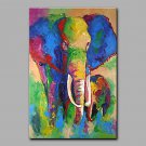 Hand-Painted  Mother And Baby Elephant Animal  Oil Painting On Canvas Modern Wall Art Picture For
