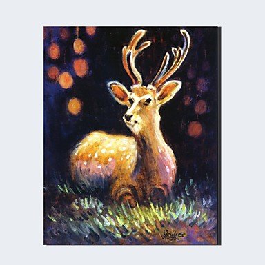 Ready to Hang Handpainted Beautiful Deer  Oil Painting On Canvas Wall Art For Decor