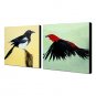 Hand-Painted Animal Two Panels Canvas Oil Painting For Home Decoration