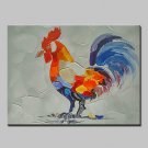 Hand-Painted Animal Oil Painting On Canvas Modern Art Abstract Cock Wall Picture For Home Decorati