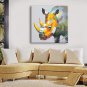 Hand-Painted Animal One Panel Canvas Oil Painting For Home Decoration