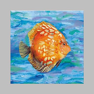 Hand-Painted Animal Square,Artistic Modern/Contemporary One Panel Canvas Oil Painting For Home Dec
