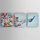 Hand-Painted  Abstract Set of 3 Canvas Oil Painting With Stretcher For Home Decoration Ready to Ha