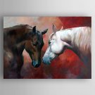 Oil Painting Two Horses Hand Painted Canvas with Stretched Framed Ready to Hang