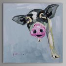 Oil Painting Modern Abstract Pig Hand Painted Canvas with Stretched Frame