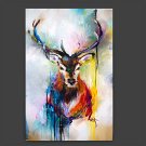 Hand-Painted Animal Vertical Panoramic,Artistic Abstract Cool One Panel Canvas Oil Painting For Ho