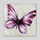 Purple Butterfly Style Canvas Material Oil Paintings with Stretched Frame Ready To Hang Size 70*70
