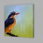 IARTS Hand Painted Modern Abstract Dark Brown & Blue Bird Looking Into The Sky Oil Painting On Can