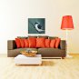 IARTS Hand Painted Modern Abstract Light Grey Blue Bird on the Branch Oil Painting On Canvas with