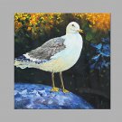 IARTS Hand Painted Modern Abstract Walking Seagull Oil Painting On Canvas with Stretched Frame Wal